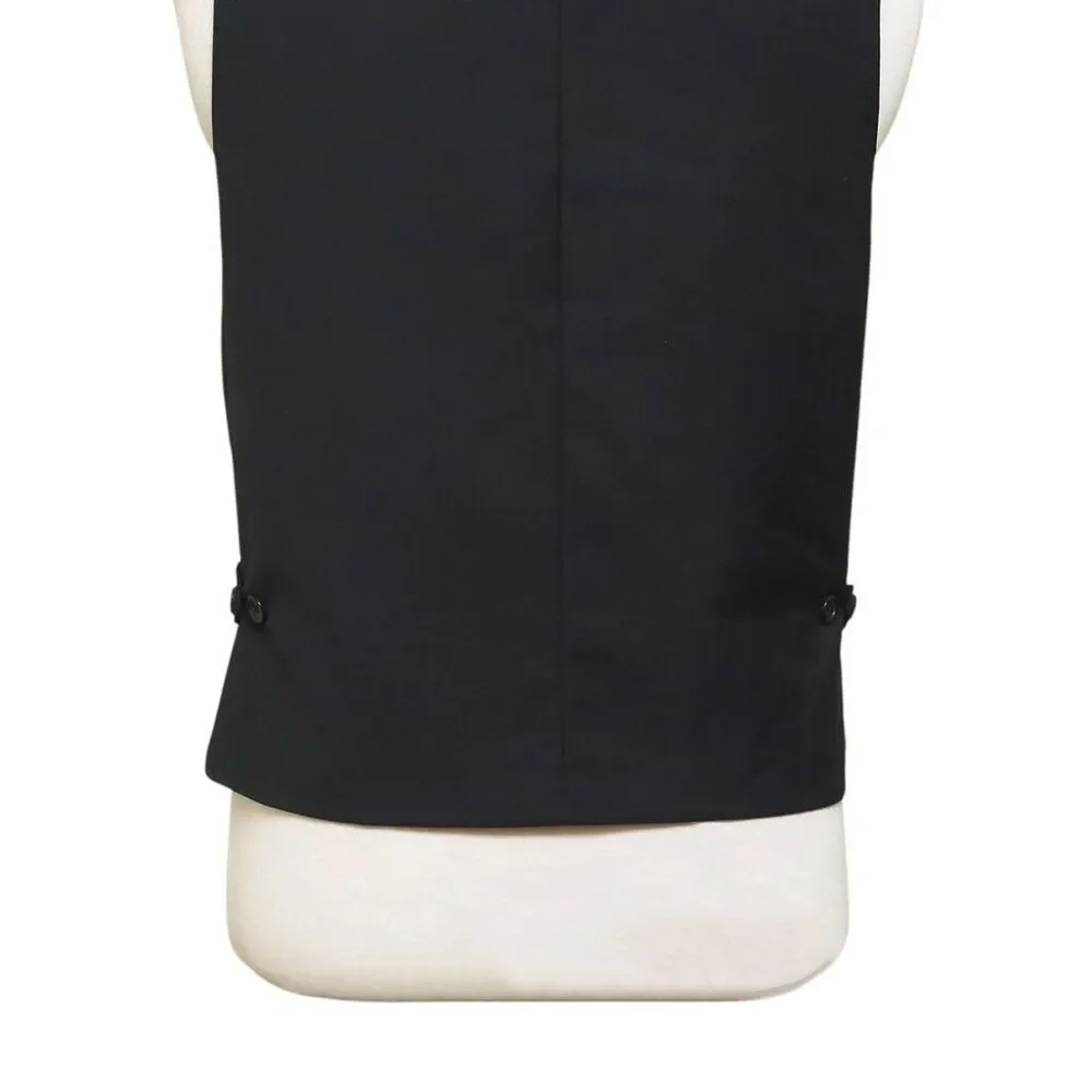 Mens 46R Wool Tartan Plaid Vest Red Black Waistcoat Formal Wedding Party Dress - Picture 8 of 8